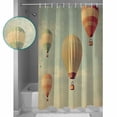 thumbnail image 3 of 54x78 Inch Shower Curtain Decorative Floating Hot Air Balloon Bathtub Bath Curtains Fabric Waterproof Bathroom Decor Modern Vintage Balloon Small Stall Shower Curtain Set with 12 Hooks, 3 of 6