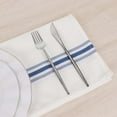 thumbnail image 2 of Efavormart 10 Pack White Spun Polyester Bistro Napkins with Blue Reverse Stripes, Premium Restaurant Quality Cloth Napkins - 18"x22", 2 of 9