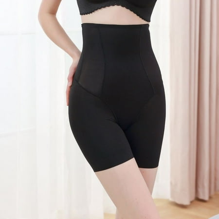 

Ladies Thin Section Abdomen Control High Waist Shaping Panties Hip-Lifting Comfortable Breathable Soft Safety Pants Black S