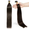 thumbnail image 3 of SEGO I Tip Hand-Tied Human Hair Extensions Cold Fusion Off Black 100 Strands Soft Straight Remy Hair Pre Bonded Stick Shoelace Tips, 3 of 9