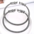 thumbnail image 4 of Alloy Man Bracelet Open End Electroplated Anti-rust Ornament Decor Bracelets Fashionable Decorative Replacing Bangle Jewelry Birthday Gift Gold Type 1, 4 of 9