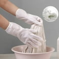 thumbnail image 3 of Plush Lined Dishwashing Gloves Thermal Rubber Cleaning Gloves 2-Pair - Cold Proof Waterproof Household Cleaning(White), 3 of 4