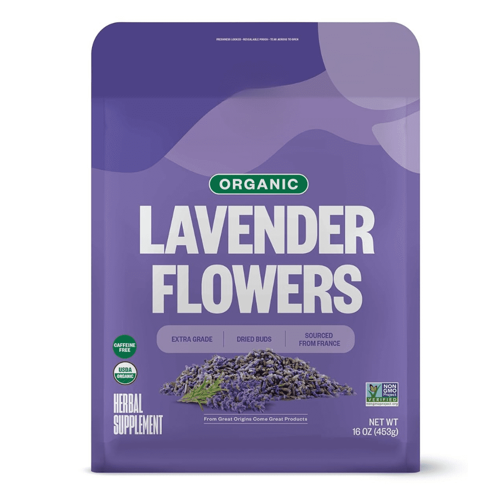 Lavender Flowers Organic Dried Buds 16 oz (453g) Imported From France for Culinary or Sachet Bags, 16oz Bulk