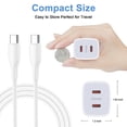 thumbnail image 4 of USB C Charger Fast Charging, 25W Dual Port PD Charger Block with 2pcs USB C to C Cable 6FT, Type C Charger Wall Charger Adapter Charging Box USB C Brick Cube with Type C Phone Charger Cords, White, 4 of 8