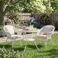 thumbnail image 2 of BrylaneHome Outdoor Weather Resistant Roma Hand-Woven Resin Wicker Stacking Chair + Free Seat & Back Cushions for Home, Backyard, Deck, Patio (250 Lb Capacity), 2 of 6