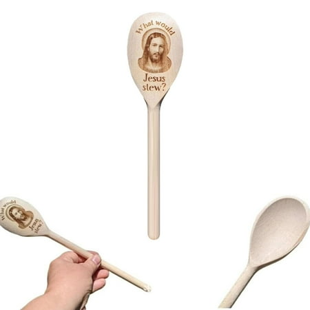 

Milexda Interesting Wooden Spoon What Would Stew Novelty Funny Wooden Spoon Crafts Novelty Long Handle Wooden Spoon Comically Large Spoon 12 Inch Large Cooking Mixing Oval Spoons