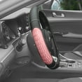 thumbnail image 3 of FH Group 14.5 - 15.5" Faux Leather and Pink Ultra Grip Silicone Steering Wheel Cover with Air Freshener, 3 of 6