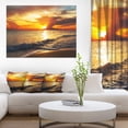 thumbnail image 1 of Colorful Dramatic Sunset over Waves - Modern Beach Canvas Art Print, 1 of 3