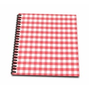 3dRose Red and white Gingham pattern - retro checks checkered checked rustic Italian kitchen dining theme - Mini Notepad, 4 by 4-inch