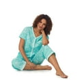 thumbnail image 5 of Aria Short Sleeve 100% Cotton Cropped Pajama Set with Pockets, Women’s Sizes S-3X, 5 of 5