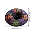 thumbnail image 3 of Deeceymbur Striped Spider Web Doormat Spooky Round Rug for Halloween Indoor Decor, 3 of 6
