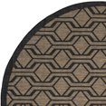 thumbnail image 4 of SAFAVIEH Courtyard Bristol Geometric Indoor/Outdoor Area Rug, Brown/Black, 6'7" x 6'7" Round, 4 of 6