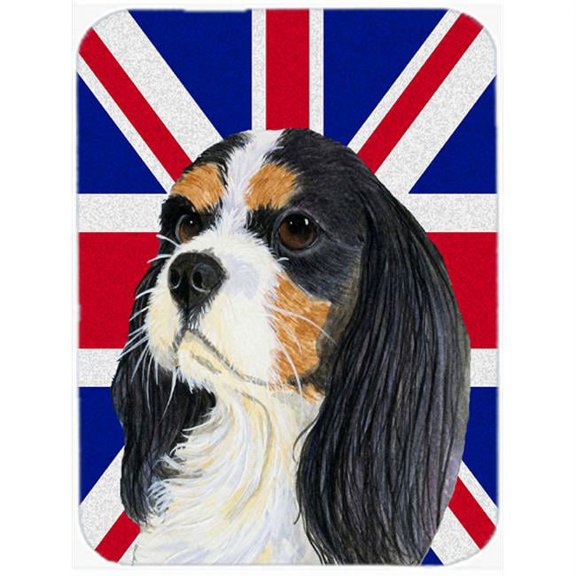 7.75 x 9.25 In. Cavalier Spaniel With English Union Jack British Flag Mouse Pad, Hot Pad Or Trivet