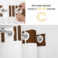 thumbnail image 5 of Brown White Stripe No Hook Shower Curtain Waterproof, Bathroom Curtains with Snap in Liners and See Through Top Window, Modern Rustic Vertical Striped Hotel Style Bathtub Curtains Shower 72"Wx78"L, 5 of 8