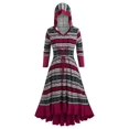 thumbnail image 1 of Vestido Capucha Dobladillo Cordones Tamaño Plus Rosegal  Vestidos casuales de talla grande, 1 of 5
