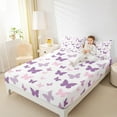 thumbnail image 4 of Homewish Purple Pink Butterflies 4-Piece Full Size Sheets for Female Men,Dreamy Princess Bed Sheets,Kawaii Cartoon Lightweight Sheet Sets,Lightweight Room Decor, 4 of 7