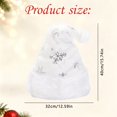 thumbnail image 3 of Snowflake Sequin Santa Hat for Adults Women Men, Plush Holiday Hats Personalized Christmas Hat Party Xmas Claus Hats, Soft Plush Velvet Xmas Hats, New Year Costume Party Decorations,Z3-Silver, 3 of 6