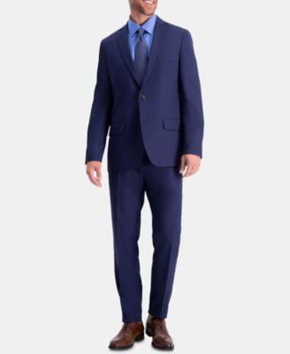 Haggar Men's Active Series Herringbone Slim-Fit Suit SEPARATE Jacket - Midnight