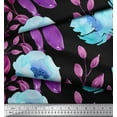 thumbnail image 3 of Soimoi Cotton Duck Fabric Flower & Leaves Watercolor Print Fabric by the Yard 42 Inch Wide, 3 of 3