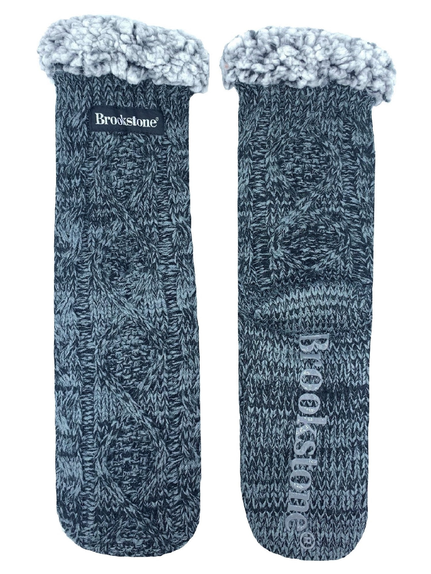 Brookstone, Women's Dual Lined Cable Knit Slipper Sock, 1Pack, Size 410
