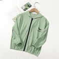 thumbnail image 6 of Kids Sun Protection Jacket Dinosaur Print UPF50+ Zip Up Hoodie Lightweight Cooling Hooded Sunshirts Girls Boys (6-7 Years, Mint Green), 6 of 8