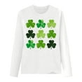 thumbnail image 3 of Erwazi St Patricks Day Women Long Sleeve T-Shirts Crewneck Clover Print Cute Tee Tops, 3 of 5