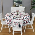 thumbnail image 2 of Red White Blue Baseballs and Stars Pattern Round Tablecloth 60"x60",Wrinkle Wipeable Table Cloth for Kitchen Dining Room Picnic Patio Party, 2 of 6