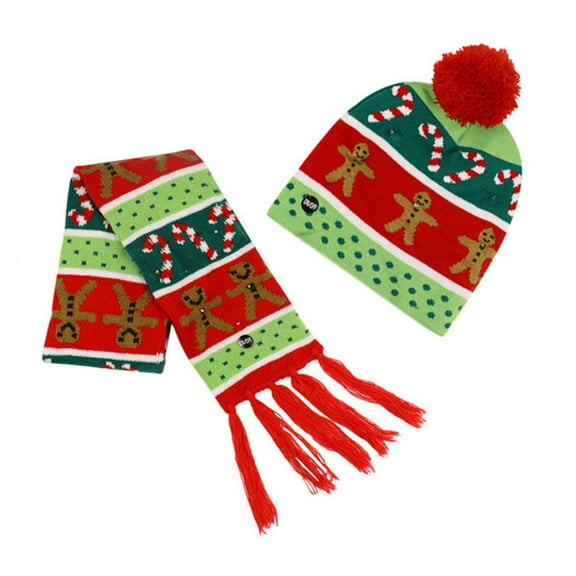 Christmas Hat and Scarf Bundle Comfortable, Suitable for All Kids & Adults