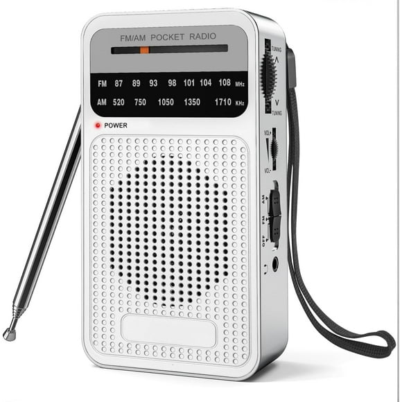 Portable Radio AM FM, Transistor Radio with Loud Speaker, Headphone Jack, 2AA Battery Operated Radio for Long