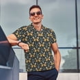 thumbnail image 3 of Kdxio Flower Butterfly Print Men's Short Sleeve Polo Shirt,Midweight Men's Shirt, 3 of 6