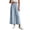Light Blue Pants, variant on Womens Linen Palazzo Pants Ruffle Wide Leg Cropped Flowy Drawstring Casual Loose Summer Beach with Pockets White Pants L