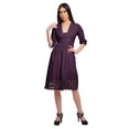 thumbnail image 4 of Moomaya Robe Midi Décontractée Unie pour Femmes Manches Courtes Vêtements d'Été, 4 of 5
