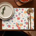 thumbnail image 4 of Pioneer Flower Floral Print Pattern Summer Placemats Table Placemats Set Of 6-Linen Kitchen Washable Placemats Table Mats 12x18 Inch Non-Slip Heat Resistant, 4 of 5