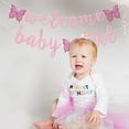 thumbnail image 7 of Qttier Welcome Baby Girl Banner, Butterfly Baby Girl Banner, Girl Baby Shower Decorations (Pink), 7 of 7