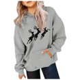 thumbnail image 2 of Tanghaowl Childrens Hoodies Hoodies for Girls Graphic Letter Print Pullovers Tops Long Sleeve Casual Soft Pullover Tops for Christmas Grey 5-6 Years, 2 of 4