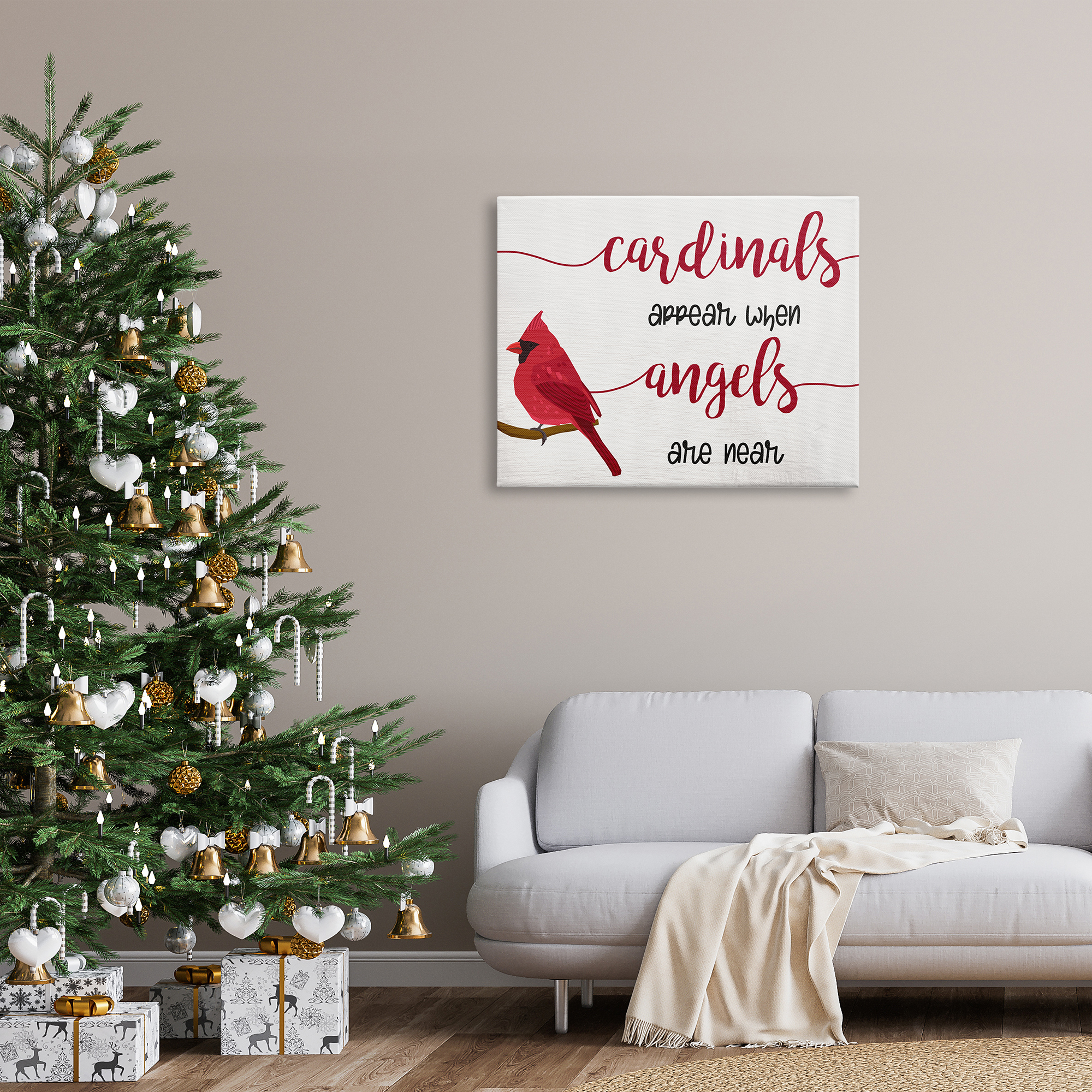 Stupell Indtries Cardinals Appear when Angels are Near Sympathetic Phrase,40 x 30,Design by Daphne Polselli