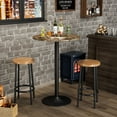 thumbnail image 4 of Homall 2-Pieces Bistro Pub Table Round Bar Height Cocktail Table Metal Base MDF Top Obsidian Table with Black Leg 23.8-Inch Top, 39.5-Inch Height, Faux Marble, 4 of 8