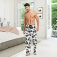 thumbnail image 3 of Men's Pajama Pants with Pockets Sleepwear Lounge Pants Stretch Casual Panda White and Black, 3 of 7