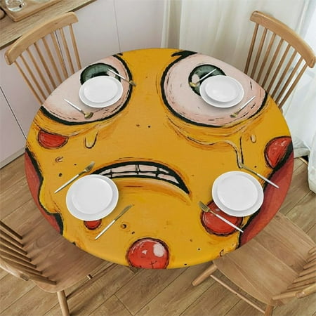 

Patifu Pizza Round Tablecloth 100% Polyester Stain Resistant Washable for Indoor Outdoor Dining Parties Waterproof Fabric for Picnic Camping 31 -35