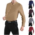 thumbnail image 4 of Brglopf Men's Dress Shirts Long Sleeve Stretch Wrinkle-Free Formal Shirt Button Down Collared Solid Color Business Shirts, 4 of 4