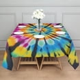 thumbnail image 3 of Rainbow Tie Dye Mandala Pattern Square Tablecloth,Waterproof Square Table Cover,Wipeable Spillproof Washable Table Cover for Home Kitchen Party Decor 42"X42"(107x107cm), 3 of 6