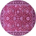 thumbnail image 1 of Ahgly Company Indoor Round Oriental Pink Traditional Area Rugs, 6' Round, 1 of 4