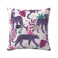 thumbnail image 2 of LNWH Purple Cheetah Star Leaf Throw Pillow Covers, Square Soft Linen Decorative Pillow Cases, 20"x20" Inch, 2 of 8