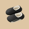 thumbnail image 6 of Black Slippers For Women Waterproof Thickened Sole Eva Material Indoor And Outdoor Dual-Use Warm Winter-Spring Wrap-Around Home Shoes Size 38, 6 of 7