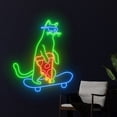 thumbnail image 3 of Handmadetneonsign Pizza Cat Skateboarding Neon Sign, Skateboard Cat Led Sign, Pizza Cat Led Light, 3 of 5