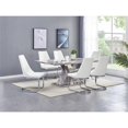 thumbnail image 2 of Faux White Marble Dining Set with Chairs and Silver Stainless Steel, 2 of 8