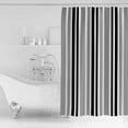 thumbnail image 4 of Black Grey Stripes Shower Curtains for Bathroom Waterproof Fabric Bath Curtains Decor Bath Tub Curtain Simple Striped Lines Minimalist Modern Decorative Shower Curtain Sets with 12 Hooks, 72x72 Inch, 4 of 6