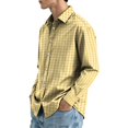 thumbnail image 4 of Multi Occasion Plaid Long Sleeve Button Down Dress Shirt for Men 4 Way Stretch Regular Fit Lapel Collar Soft Wrinkle Free Office Business Casual Fall Outfits XL, 4 of 6