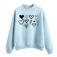 thumbnail image 1 of WEAIXIMIUNG Robes Chandail en Molleton pour Femmes 2024 Chandail en Molleton pour Femmes Saint-Valentin pour Haut à Motifs Chandail en Molleton à Manches Longues Blouse Décontractée Chandail-Over, 1 of 3