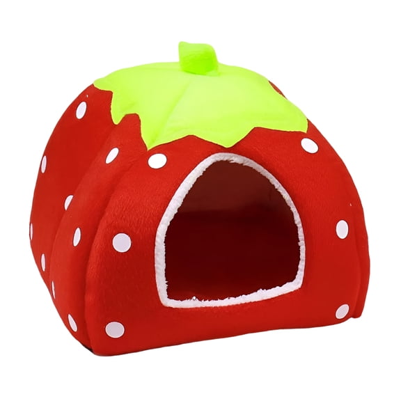 LAMIRO Guinea Pig Bed Rabbit Hideout Warm Fleece Cuddle Cup Washable Winter Sleeping House for Small Pet/Ferret/Chinchilla/Bunny